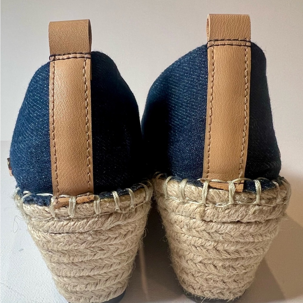 Gloria Vanderbilt Blue Denim Espadrille Wedges Size 8 - Picture 4 of 7